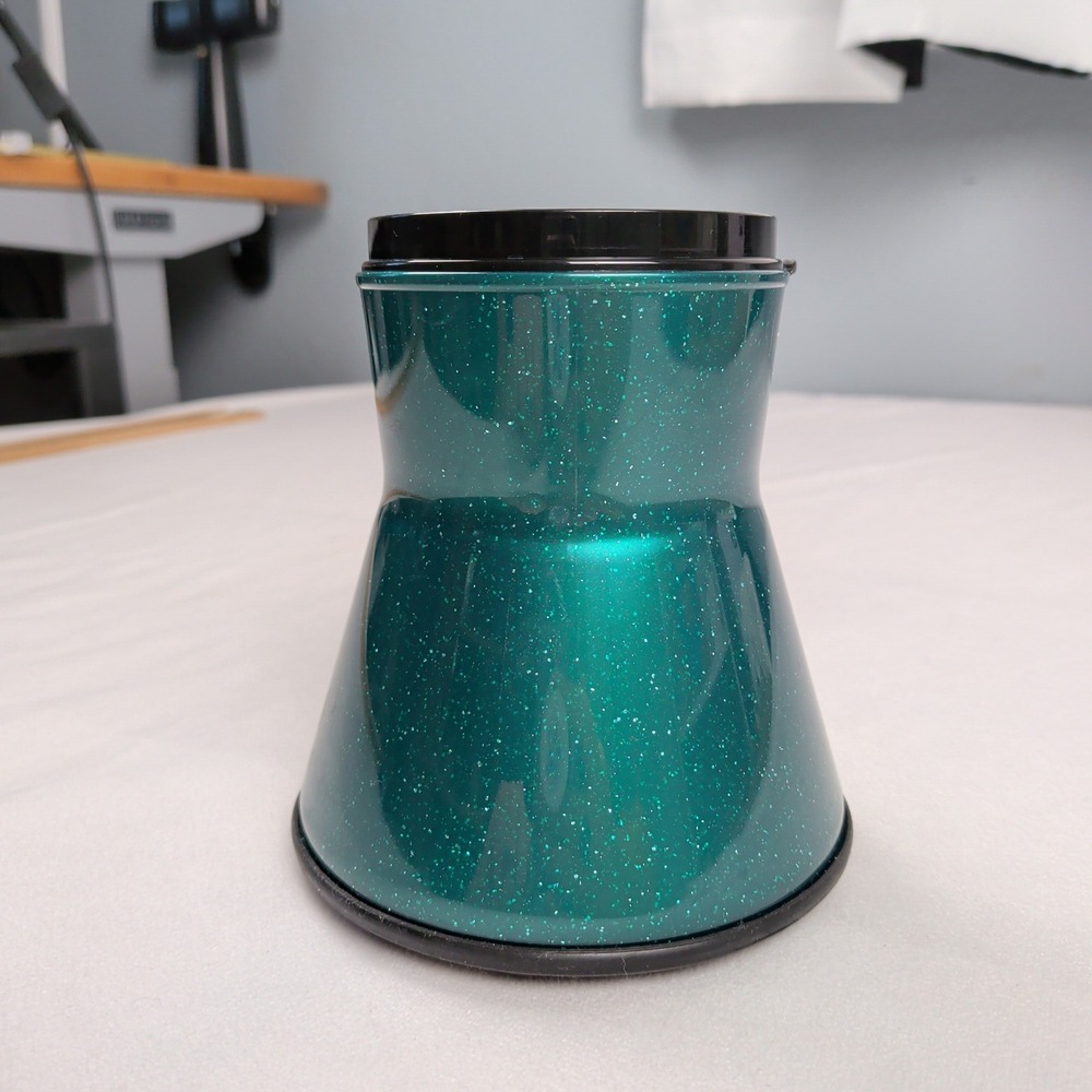 Mobile Mug Non-Tip Travel Tumbler Teal Green Speckled Weighted Base Made in USA - Picture 2 of 9